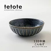 【日本Minoru】Tetote窯燒 陶瓷深盤13.2cm ‧ 鉗藍