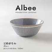 【日本Minoru】Albee窯十草 陶瓷餐碗330ml ‧ 淺灰