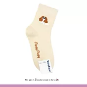 Kankoku韓國 可愛的狗狗動物襪 * 米色