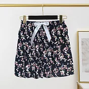 【AnZa】冰爽凍感印花棉綢休閒短褲(多色) FREE 21.粉色滿天星