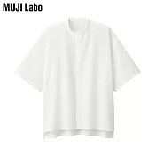 【MUJI 無印良品】MUJI Labo聚酯纖維透氣抗污短袖襯衫 XS 柔白