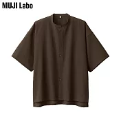 【MUJI 無印良品】MUJI Labo聚酯纖維透氣抗污短袖襯衫 XS 棕色