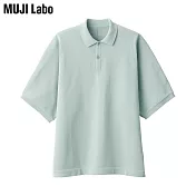 【MUJI 無印良品】MUJI Labo速乾聚酯纖維針織POLO衫 S 淺藍