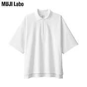 【MUJI 無印良品】MUJI Labo速乾鹿子織拉鍊POLO衫 XS 柔白