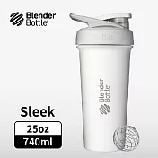 Blender Bottle|《Strada Sleek系列》按壓式不鏽鋼水壺 原裝進口搖搖杯 740ml/25oz 鉛白