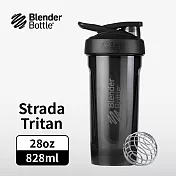 Blender Bottle|《Strada系列》Tritan按壓式 原裝進口搖搖杯828ml/28oz 午夜黑