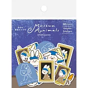 【Wa-Life】動物博物館 散裝和紙貼紙包20入 ‧ 戴珍珠耳環的兔子