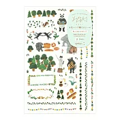 MIDORI Yuru Log貼紙2枚- 森林動物