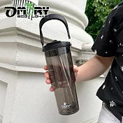 【OMORY】清透PC可提吸管杯900ML-  黑色