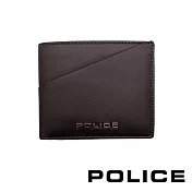【POLICE】限量2折起 頂級小牛皮4卡零錢袋男用皮夾 布魯斯系列 全新專櫃展示品 (咖啡色)