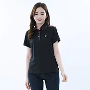 【遊遍天下】 女款顯瘦抗UV吸濕排汗機能POLO衫 (M-5L大尺碼) (GS1049) L 黑色