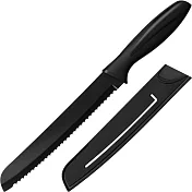《Premier》附套不沾鋸齒麵包刀(黑20cm) | 吐司刀 土司刀 麵包刀 鋸齒刀