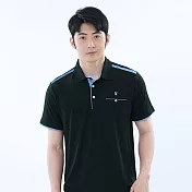 【遊遍天下】男款抗UV防曬吸濕排汗速乾機能POLO衫(GS1046) L 黑色