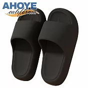 【AHOYE】EVA踩屎感加厚氣墊拖鞋-時尚黑 40/41 (厚底拖鞋 休閒拖鞋) 時尚黑 40/41