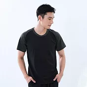 【遊遍天下】MIT台灣製男款吸濕排汗涼感抗UV機能圓領衫T恤( GS2004) 黑深灰 M 黑深灰