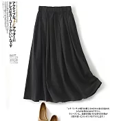 【ACheter】 原創文藝時尚韓版工裝寬鬆顯瘦百搭減齡半身長裙# 121894 2XL 黑色