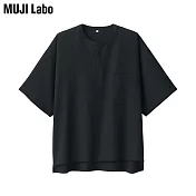 【MUJI 無印良品】MUJI Labo聚酯纖維透氣抗污短袖套衫 S 黑色