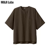 【MUJI 無印良品】MUJI Labo聚酯纖維透氣抗污短袖套衫 XS 棕色