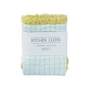 【日本Habituel】流蘇格線 吸水純棉萬用布巾 ‧ 湖水綠