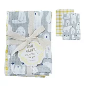 【日本Habituel】居家萬用擦拭 純棉布巾2入組 ‧ 白熊(灰)