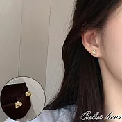 【卡樂熊】S925銀針不規則凹突感造型耳環/耳針(兩色)- 金色