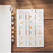 【右手超人】喫茶／透明月份索引貼紙