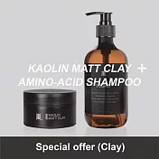 嵐 無光澤高嶺土髮泥+極光海洋胺基酸洗髮精 2件組