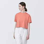 【MUJI 無印良品】女抗UV速乾聚酯纖維短版短袖T恤 S 粉紅