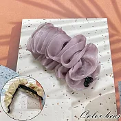 【卡樂熊】氣質炫光紗造型相交夾/髮夾/抓夾(三色)- 藕紫