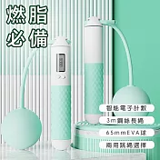 【好拾選物】健身智慧計數跳繩/電子跳繩/無繩跳繩-兩用款 -粉沫藍