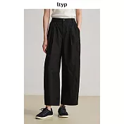 ltyp旅途原品 100%進口匹馬棉大廓型蘿蔔褲 夏季薄款休閒九分褲女 M L M 經典黑