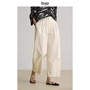 ltyp旅途原品 100%進口匹馬棉大廓型蘿蔔褲 夏季薄款休閒九分褲女 M L M 雲米色