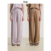 ltyp旅途原品 100%醋酸缎面流光直筒長褲 時尚輕薄寬鬆闊腿褲女夏 M L M 香芋紫