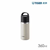 TIGER虎牌 雙層不鏽鋼保溫杯360ml (MKB-T036旋蓋手提真空保溫瓶) 鷲白