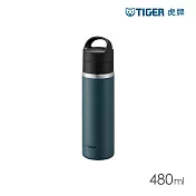 TIGER虎牌  雙層不鏽鋼保溫杯480ml (MKB-T048旋蓋手提真空保溫瓶) 碧湖藍