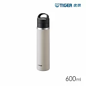 TIGER虎牌 雙層不鏽鋼保溫杯600ml (MKB-T060旋蓋手提真空保溫瓶) 鷲白