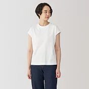 【MUJI 無印良品】女天竺法式袖T恤 S 白色