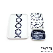 福利品_日本製波佐見燒自然生活輕量長型盤三件組(25.5cmx1+18cmx1+12.5cmx1)