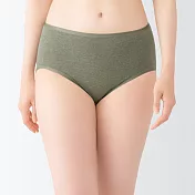 【MUJI 無印良品】女針織高腰內褲 S 卡其綠