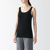 【MUJI 無印良品】女棉混蠶絲可拆罩杯式坦克背心 M 黑色