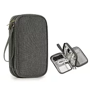 E.City_多功能雙開手機證件數位收納包 灰色