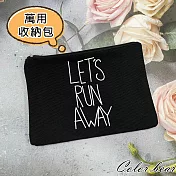 【卡樂熊】文青風格帆布萬用收納包/文具袋(六款)- RUN AWAY