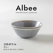 【日本Minoru】Albee窯十草 陶瓷小缽碗160ml ‧ 淺灰