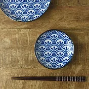 【日本Yamani】美濃燒｜日式和青 陶瓷小皿11cm ‧ 青海波