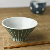 【日本Yamani】美濃燒｜富士山型 線紋餐碗280ml ‧ 綠