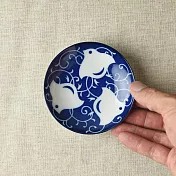 【日本Yamani】美濃燒｜藍千鳥 陶瓷小皿10cm ‧ 唐草千鳥