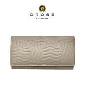 【CROSS】台灣總經銷 限量1折 頂級小牛皮雙扣長夾 第一夫人系列 全新專櫃展示品 柏金色