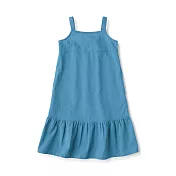 【MUJI 無印良品】兒童涼感平織布細肩帶洋裝 110 淡藍