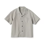 【MUJI 無印良品】兒童透氣開領短袖襯衫 110 灰色