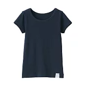 【MUJI 無印良品】幼兒針織圓領短袖T恤 100 深藍